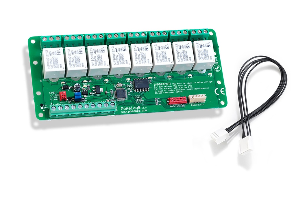 CAN relay - PoRelay8 - Relay extension board with CAN bus 12V