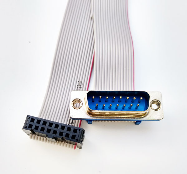 IDC16-DB15 - LPH 16 Pin to DB15/M Ribbon Cable