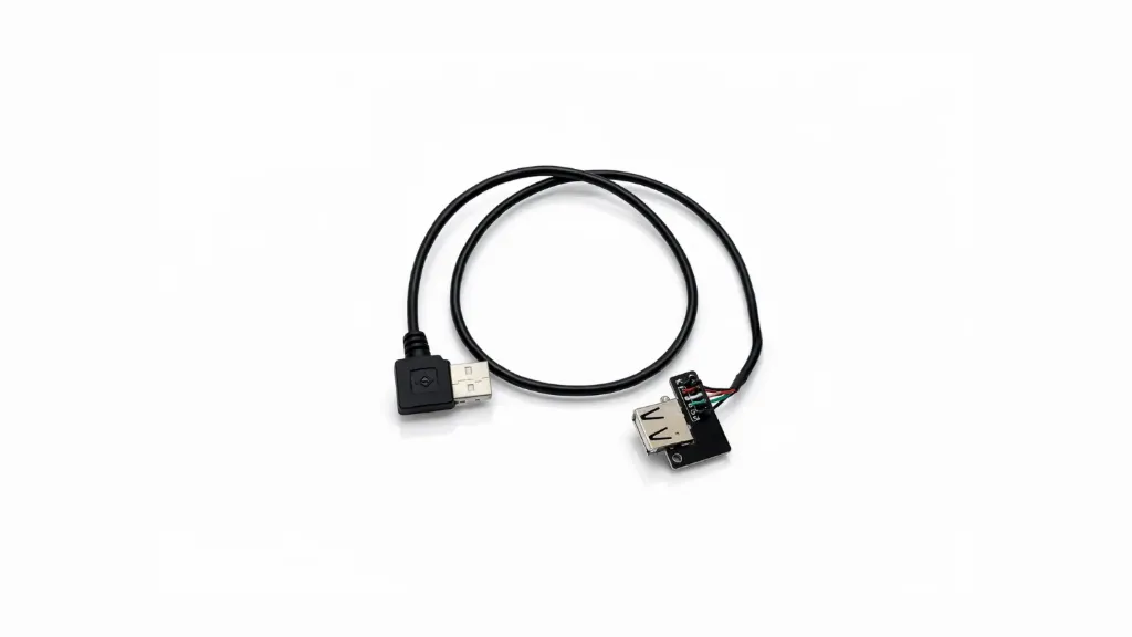 [USB-socket-with-cable-495mm] Touch-USB Socket with Right Angle USB Cable- 495mm
