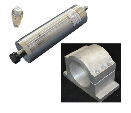 [2200T] 2200W 3HP Water Cooled CNC Milling Spindle, 2200T, for Metal and Aluminum, with 85 mm Mount Bracket Clamp
